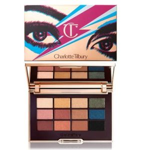 NIB Charlotte Tilbury The Icon Palette w/ Gold, Pink, Blues, Green, Red
